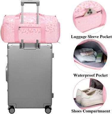 Спортивна сумка для дівчаток Kord з квітковим принтом (25л) з водовідштовхувальним відділенням для мокрого одягу та взуття. Ідеальна для школи, спорту, танців та тренувань. Чорний/Рожевий колір.