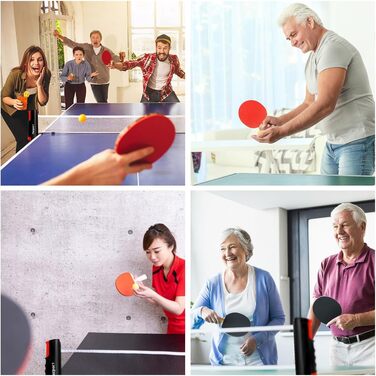 Набір для пінг-понгу FBSPORT: 4 ракетки, 8 м'ячів, сітка та сумка. Підходить для гри в приміщенні та на вулиці