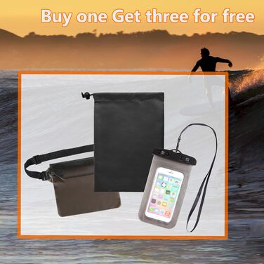 Водонепроникний рюкзак Dry Bag 20L, IPX8, з чохлом для телефону, для плавання, каякінгу, кемпінгу, туризму, чорний