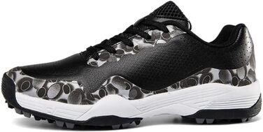 Гольф-взуття для чоловіків та жінок. Водонепроникні та дихаючі кросівки для гольфу зі штифтами. Зручне спортивне взуття, розміри 36-46 EU (Чорний, 43 EU)