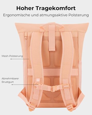 Рюкзак Johnny Urban Allen Medium помаранчевий, водостійкий, для ноутбука 15L, ролтоп, універсальний для жінок і чоловіків, для міста, університету, велосипеда, бізнесу, екологічний