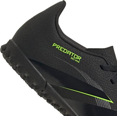 Бутси футбольні adidas Predator Club Turf Unisex, 34 EU, чорний/карбон/лимонний, для штучного покриття