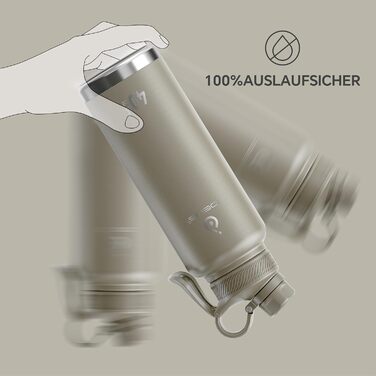 Вакуумна пляшка для води IDEUS 1140 мл, нержавіюча сталь, подвійні стінки, спортивна фляга з герметичною кришкою, колір селадон