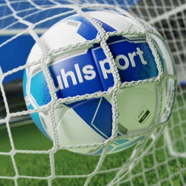 Футбольний м'яч Uhlsport Attack ADDGLUE, тренувальний та ігровий, розмір 5, біло-синій, для юнаків і дорослих, FIFA Basic