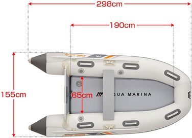 Надувний тендер Aqua Marina Deluxe U-Type з DWF Air Deck, 2,98 м – човен для яхти