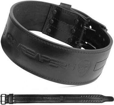 Пояс для важкої атлетики, 6 мм, натуральна шкіра, подвійні зубці, міцний, 10,2 см, сильна підтримка спини для важкої атлетики, присідання, пауерліфтинг, чорний, XL