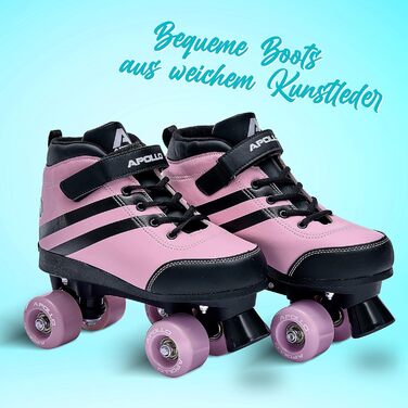 Дитячі ролики Apollo Disco Roller Soft з регульованим розміром, комфортні жіночі ролики, ролики для дівчаток та жінок 31-42, трендові ролики для дітей та дорослих M (35-38) Рожевий Revolution