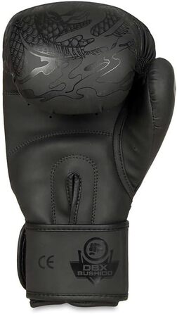 Боксерські рукавички DBX BUSHIDO Black Dragon 12oz для спарингів, кікбоксингу, бойових мистецтв, чорні