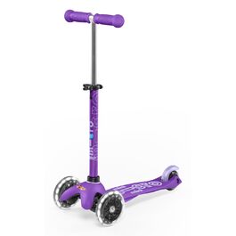 Самокат дитячий Micro Deluxe Kinder Scooter з регульованим кермом, світлодіодні колеса, фіолетовий