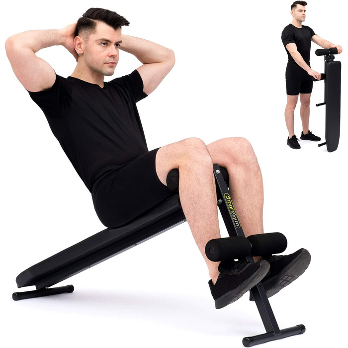 Лава для преса та гантелей Marbo Sport SmartGym SG-15, чорна, тренажер для преса