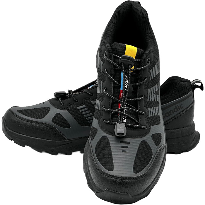 Чоловічі та жіночі трекінгові черевики для хайкінгу та бігу (43 EU, чорний, темно-сірий)