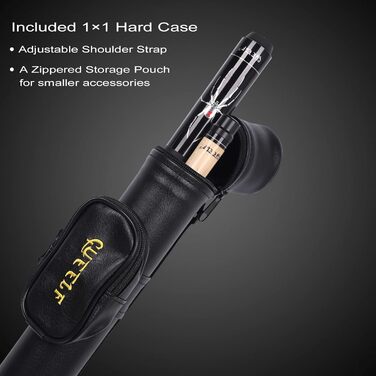 Більярдний кий CUEELF з жорстким кейсом, низький кут відхилення, професійний, 553-595 г, 19.5 oz, модель 