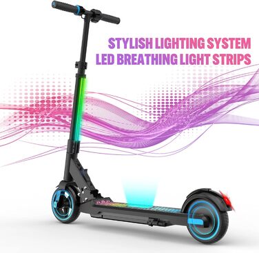 Дитячий електросамокат EVERCROSS EV06C, складаний, 6,5'', до 15 км/год, LED-дисплей, підсвітка, для дітей 6-12 років