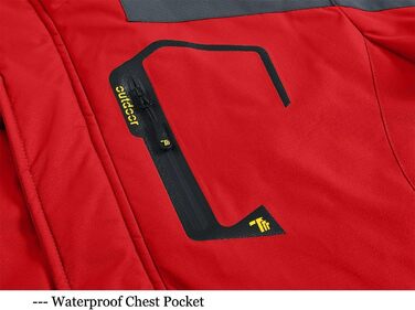 Чоловіча зимова куртка Jacken з флісовою підкладкою, водонепроникна, дихаюча, тепла, вітрозахисна, софтшелл, знімний капюшон, червона, XL