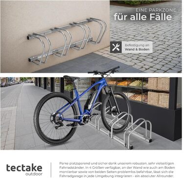 Підставка для велосипедів Tectake® - 4 шт. для гаража, підлоги або стіни