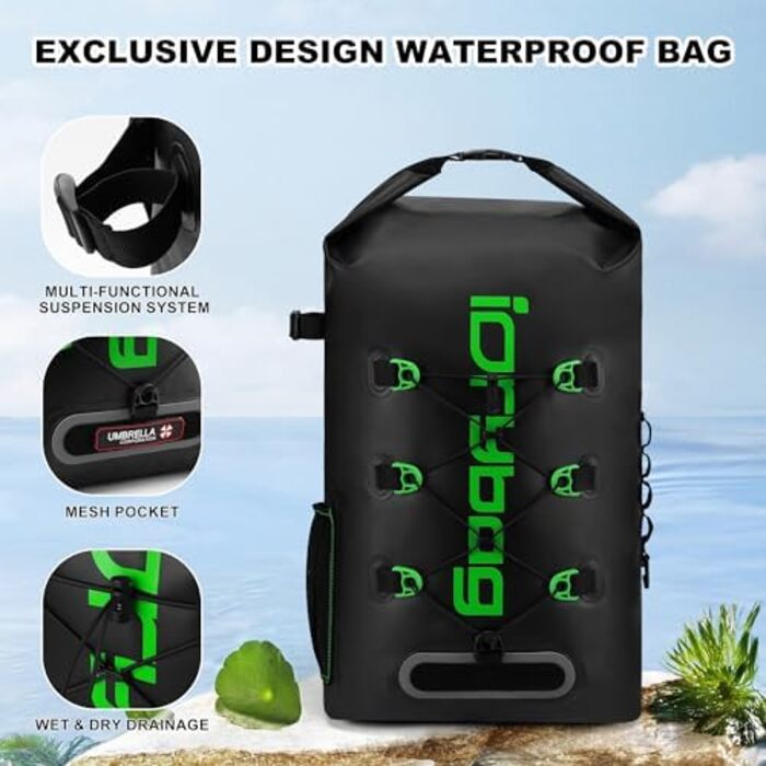 Водонепроникний рюкзак IDRYBAG для жінок та чоловіків, 40 л, для каякінгу та водних видів спорту