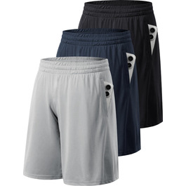 Спортивні шорти для чоловіків 3/5er Pack (XL) - шорти, тренувальні штани, для занять спортом, фітнесу, баскетболу (чорний, темно-синій, світло-сірий)