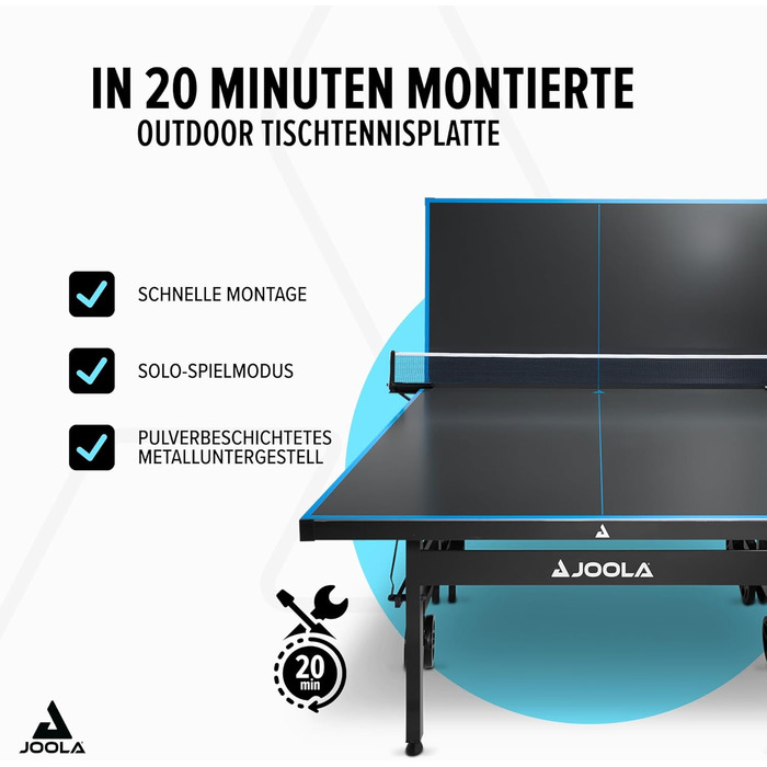 Стол для пінг-понгу JOOLA J500A OUTDOOR - професійний, розкладний, для вулиці, з сіткою