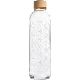 Скляна пляшка для води Carrybottles 0,7 л Flower Of Life, спортивна, без BPA, не протікає, підходить для газованої води, зроблено в Німеччині