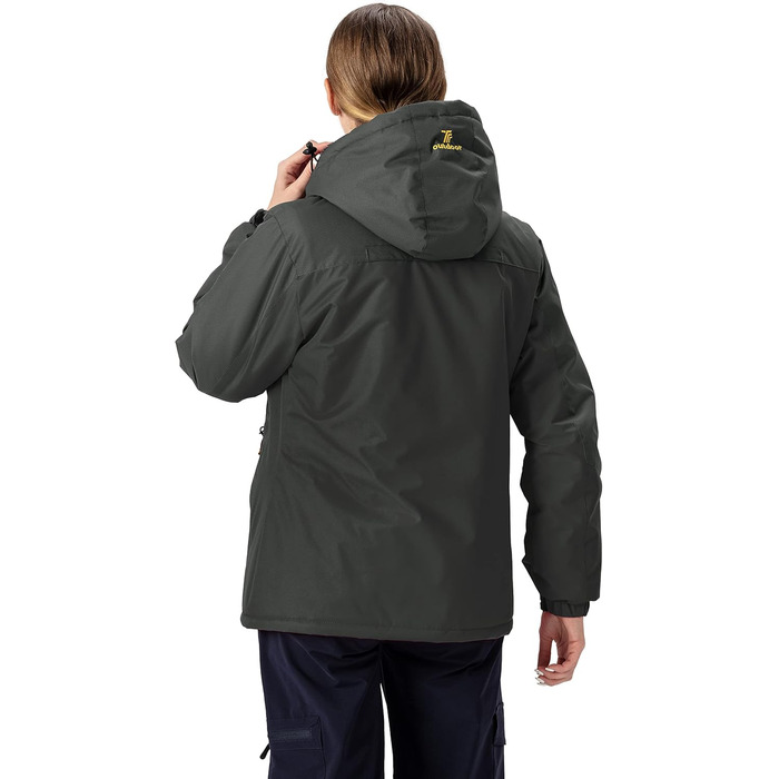 Жіноча зимова куртка YSENTO: водонепроникна, для катання на лижах, софтшелл, флісова, функціональна з капюшоном, темно-сіра