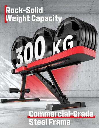 Регульована складана лава для тренувань з 9-рівневим налаштуванням спинки, чорна. Максимальне навантаження: 300 кг