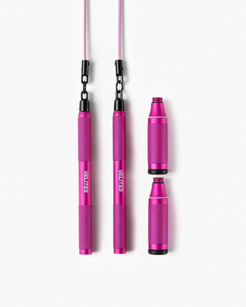 Скакалка Velites Cyclone Jump Rope - легка, преміум-дизайн, для подвійних стрибків та кросоверів, знімний грифель, 360-градусна система (рожева)