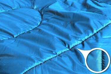 Сплячий мішок Normani Antarctica 4-в-1 для екстремальних умов, 220x90 см, Nylon Rip-Stop, Hollow Fiber 500+250 г/м², блакитний, ліворуч