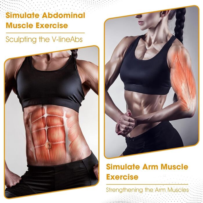 EMS масажер для тренувань, USB-зарядний пристрій для тренування пресу з електричною стимуляцією м'язів, 8 режимів & 19 інтенсивностей для живота, рук, стегон та ніг, для чоловіків та жінок