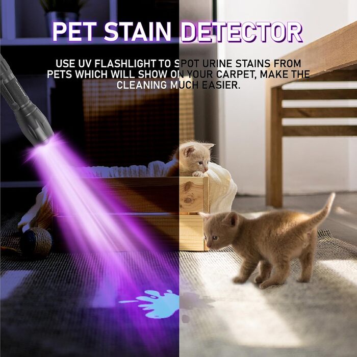 LED UV ліхтар MOWETOO 2 в 1, 395nm, детекція фальшивих грошей та сечі тварин, 4 режими, 40W, 2 шт.