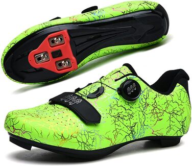 Велотуфлі для чоловіків та жінок SPD/SPD-SL: гоночні, MTB, зручні, дихаючі, для катання на велосипеді (зелені, 37 EU)