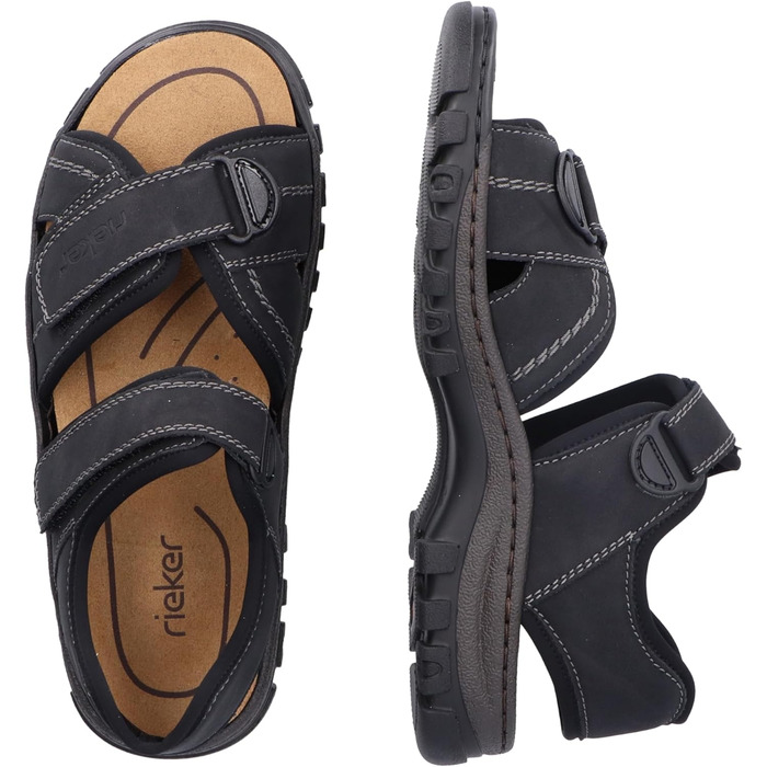 Чоловічі сандалії Rieker, розмір 42 EU, чорного кольору