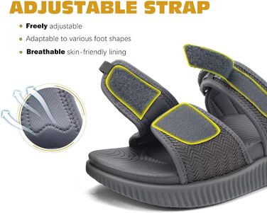 Спортивні сандалі KuaiLu жіночі з м'якою устілкою, ортопедичні для підтримки підошви, літні відкриті босоніжки для активного відпочинку та прогулянок (Сірі, 39 EU)