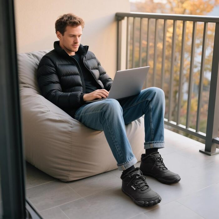 Чоловічі зимові черевики NORTIV 8 - теплі, зручні, чорні (45 EU) для дому