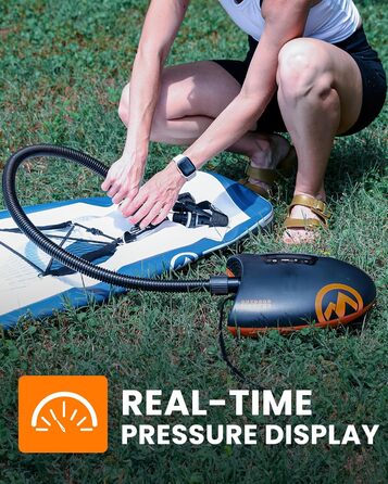 Насос для SUP OutdoorMaster The Shark: електричний, 20PSI, 12V DC, охолодження, автоматичне надування, для SUP, човнів