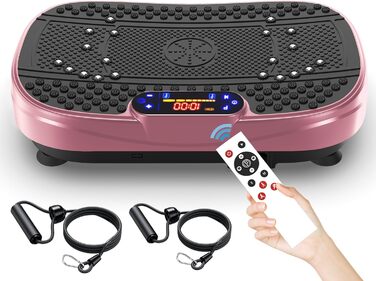 Вібраційна платформа для дому - ротаційна платформа з 120 рівнями та 5 режимами, з еластичними стрічками та пультом дистанційного керування, для спалювання жиру, нарощування м'язів та формування фігури, ідеально підходить для дому, домашнього спортзалу (Р