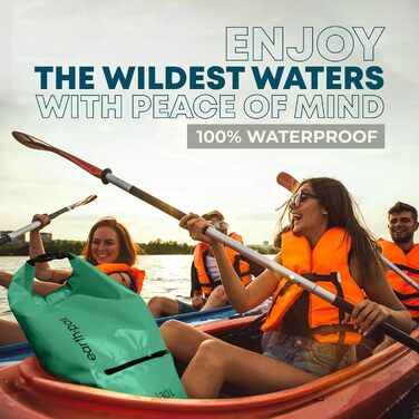 Earth Pak Dry Bag 40L – Водонепроникний рюкзак-мішок з водонепроникним відділенням для телефону, плечовим ременем. Ідеально для каякінгу, кемпінгу, риболовлі, катання на човні та рафтингу. Колір: Оливковий (Морський піногранування)