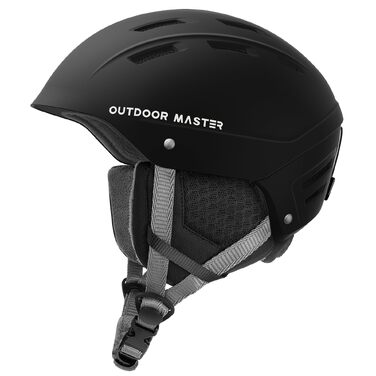 Шолом для гірських лиж та сноуборду OutdoorMaster Kelvin II унісекс, з системою вентиляції, матовий чорний, розмір M (54-58 см)