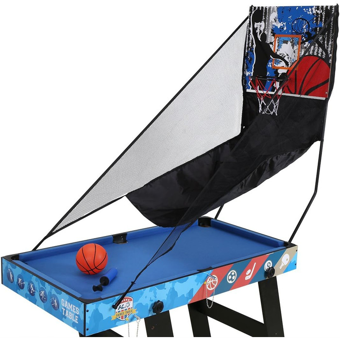 HLC 5-в-1 Багатофункціональний стіл для ігор: пінг-понг, хокей на повітрі, більярд, баскетбол, кікер