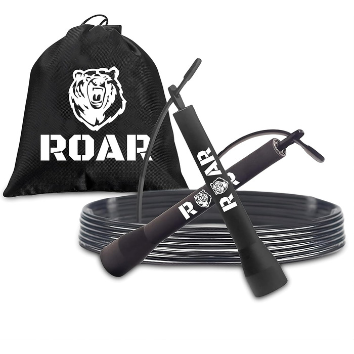 Стрибкове канат Roar® для фітнесу, боксу, кросфіту (чорний)