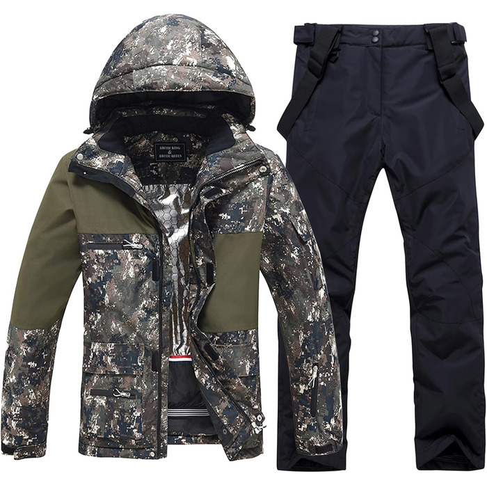 Сніговий костюм чоловічий HOUZONIY, комплект 2-в-1, теплий, вітронепроникний, чорний