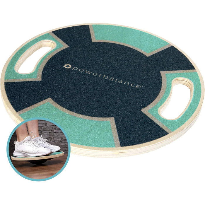 RPM Power Balance Wobble Board – баланс-борд з масиву дерева для тренування м'язів кора, зміцнення ніг і верхньої частини тіла, Greencross