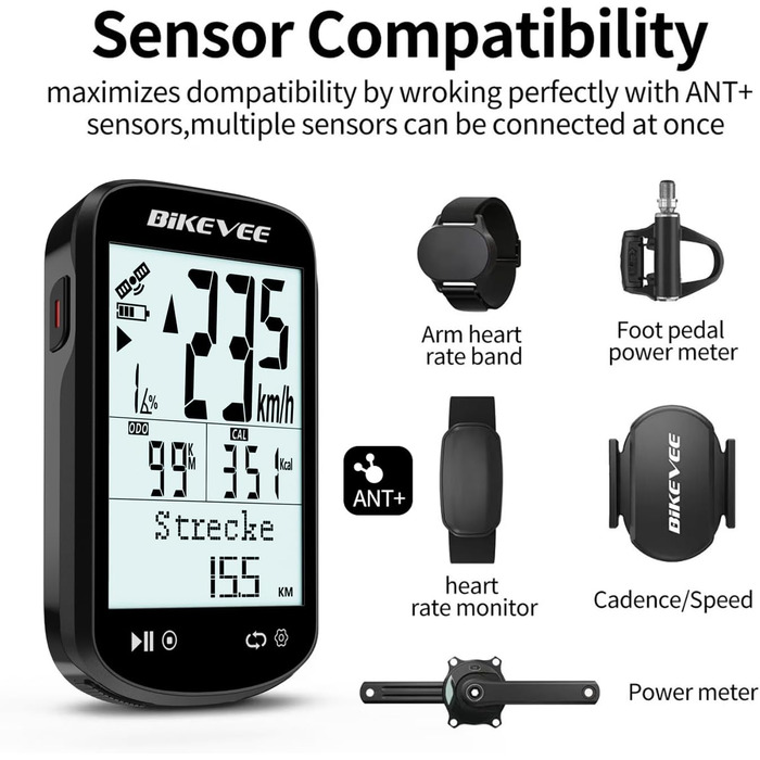 Велокомп'ютер GPS бездротовий ANT+ Bluetooth 2.6