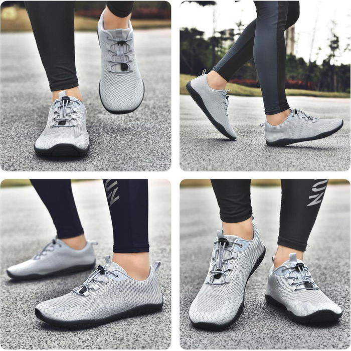 Geweo Взуття для пішохідної ходьби без шкарпеток: зручні кросівки для жінок та чоловіків з широкою передньою частиною, легкі спортивні кросівки для фітнесу, джогінгу, трейлу, хандрі, подорожей. Zero-Drop підошва, унісекс, розміри 37-47 EU (45 EU широка, с