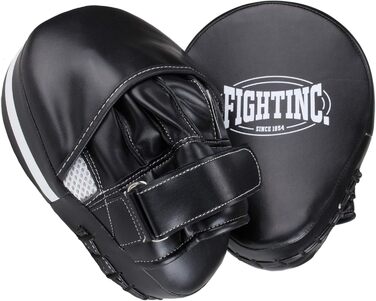 Fightinc. Пади для рук Focus Pads Pro, вигнуті, для професійного тренування з боксу, кікбоксингу, муай-тай, MMA, універсальний розмір, чорні/білі
