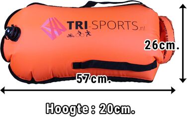 Гідробуй Tri-Sports для плавання у відкритій воді, яскравий буй-поплавець для безпеки та зберігання речей, 72x36 см