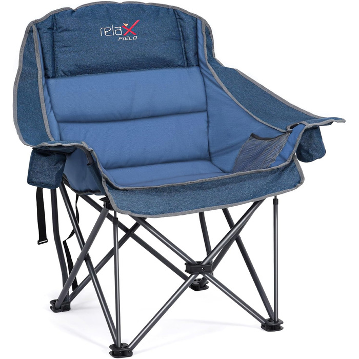 Великий складаний стілець для кемпінгу RELAX FIELD, 227 кг, Navyblue