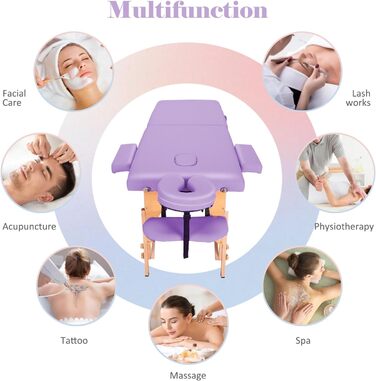 Складаний масажний стіл BODIOO для тату, косметології та SPA з регулюванням висоти та аксесуарами