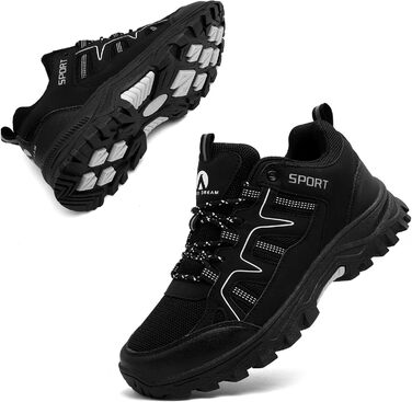 Черевики для хайкінгу/трекінгу чорного кольору. Легкі, дихаючі туристичні черевики для жінок та чоловіків, 38 EU.