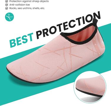 Чоботи для плавання чоловічі та жіночі: легкі, швидковисихаючі, антиковзкі аквашузи для пляжу, басейну, серфінгу (42 EU, 857 Рожевий)