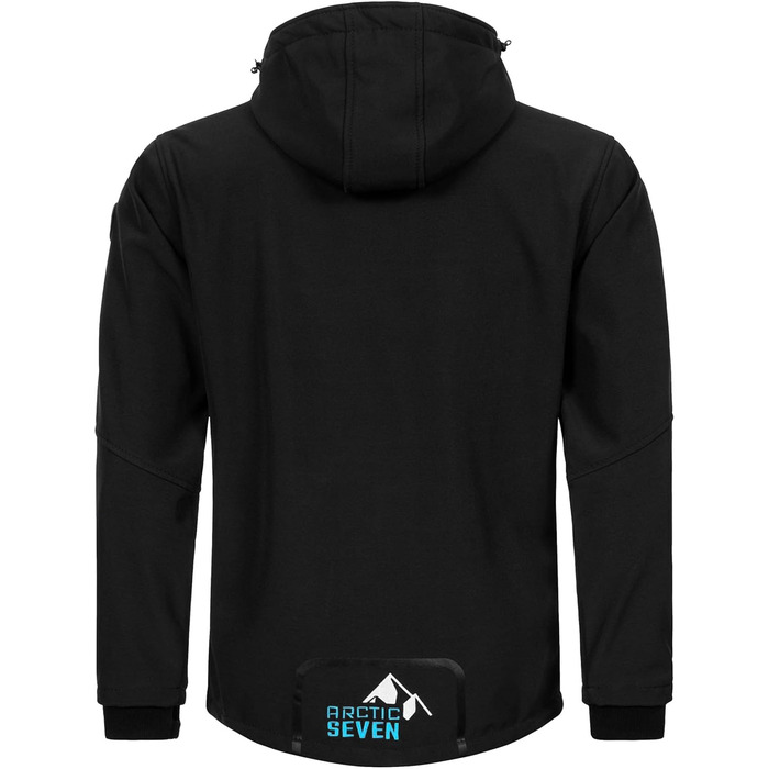 Чоловіча куртка Softshell AS301: водонепроникна outdoor-куртка з флісовою підкладкою, дихаюча, чорно-синя (5XL)